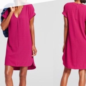 Fuschia shirt dress